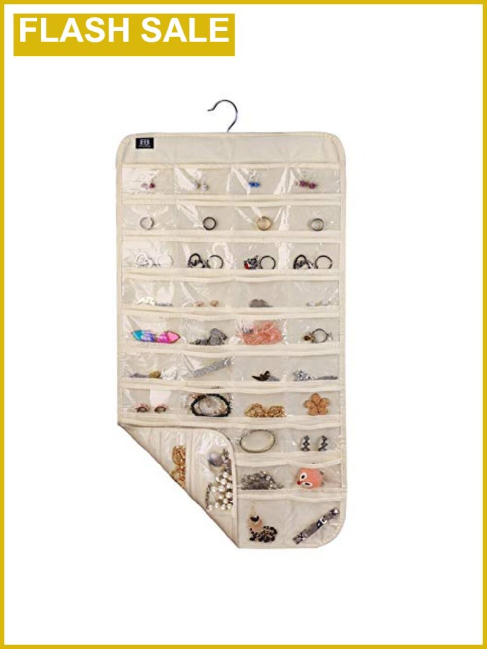 Hanging Jewelry Organizer 80 Pockets Double-Sided Non-woven Fabric Closet Door - Picture 2 of 6